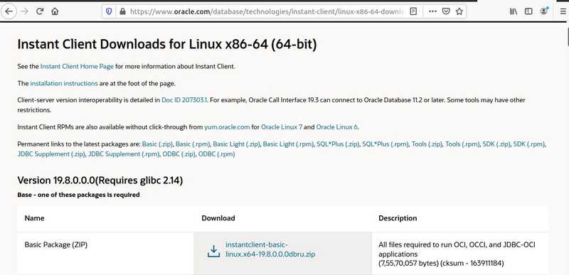 02 install Oracle instant client