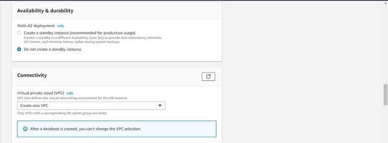 11 rds create database